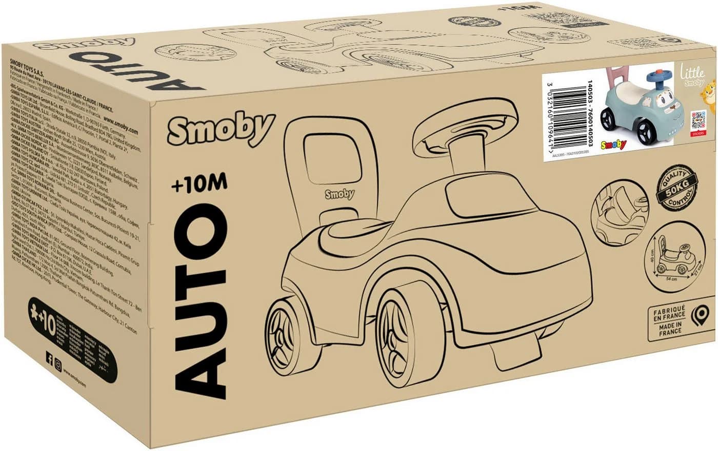 Smoby Rutscherauto Little Smoby Rutschauto blau mit Lauflernhilfe - Bild 3