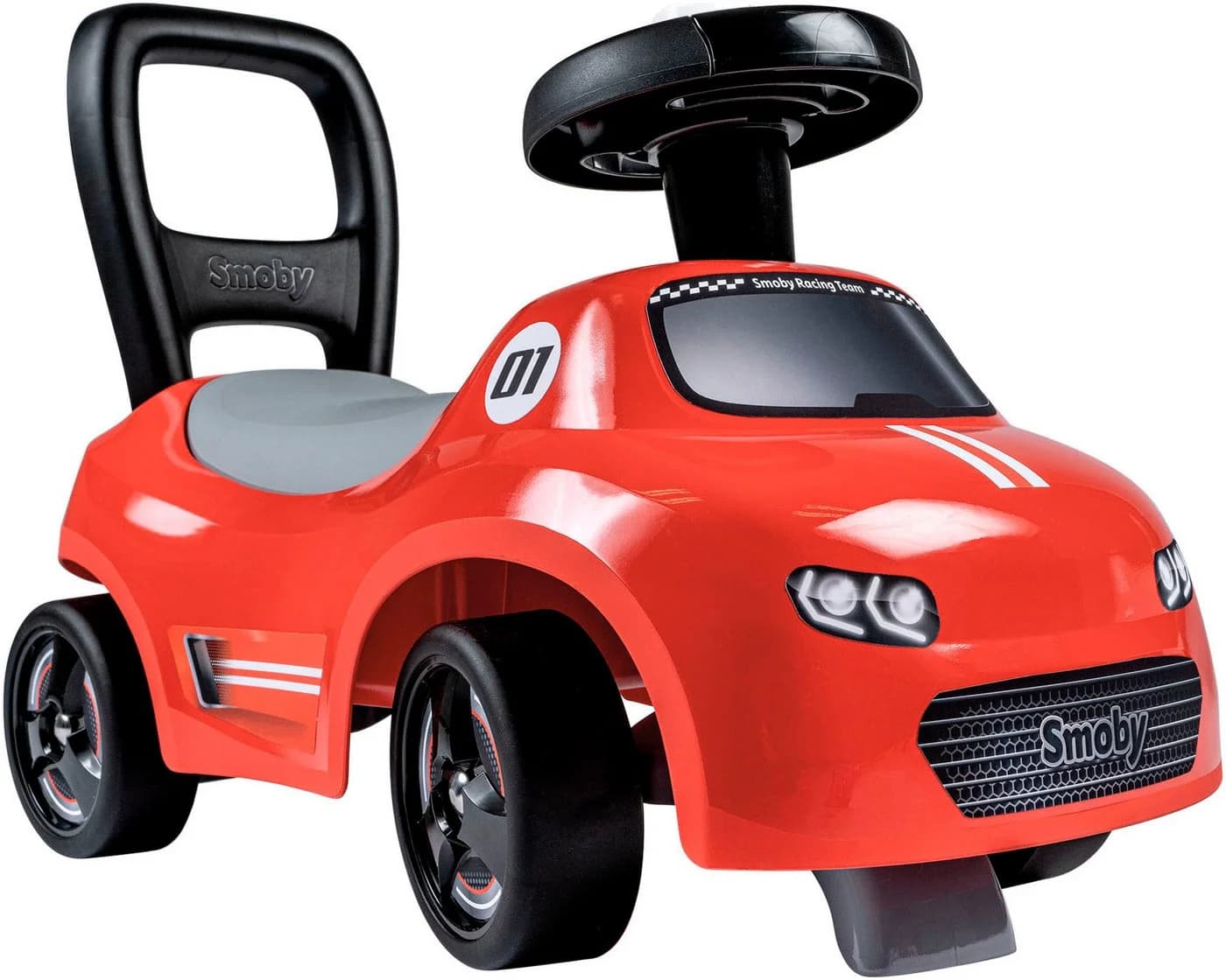 Smoby Rutscherauto Rot - Kinderfahrzeug mit Hupe und Rückenstütze - Bild 2