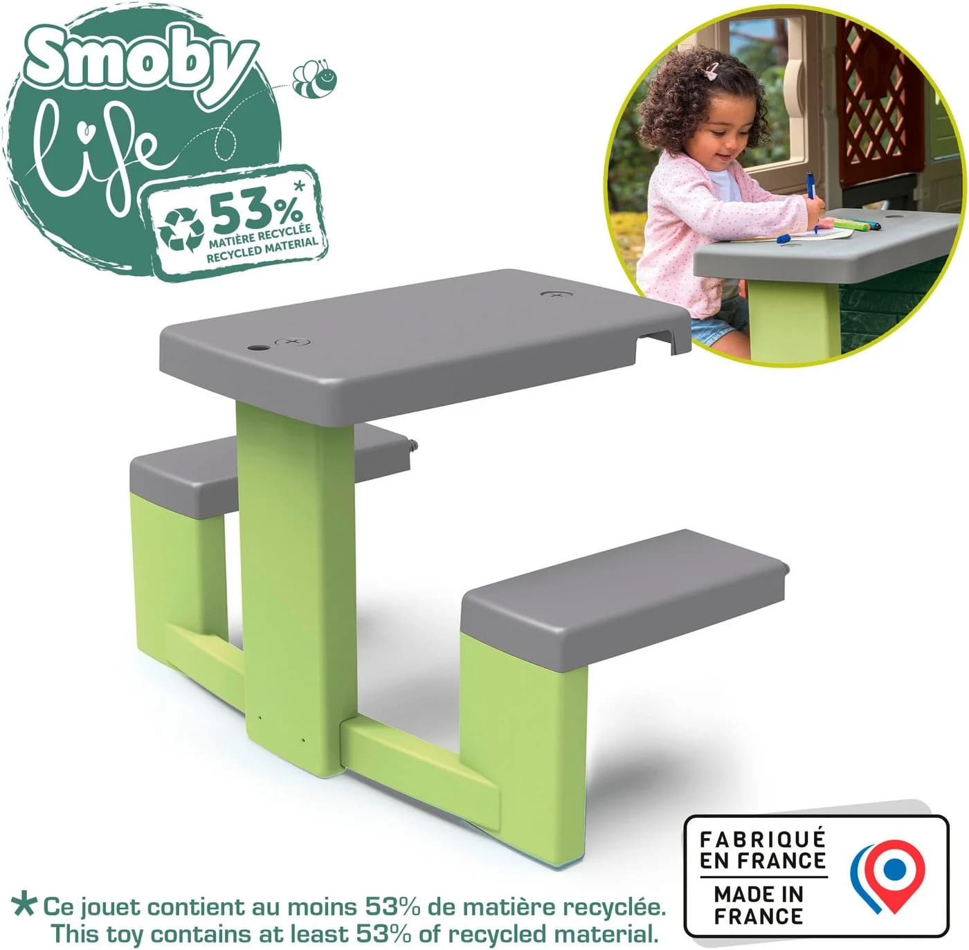Smoby Gartentisch Smoby Life Picknicktisch Made in Europe