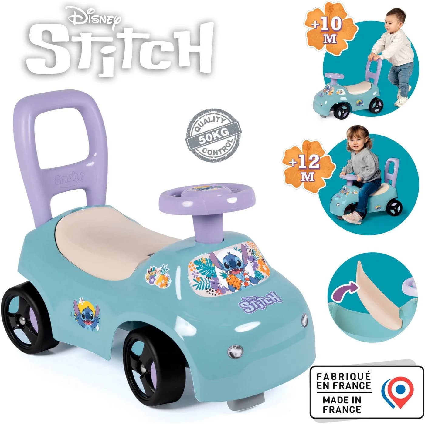 Smoby Rutscherauto Stitch Rutschauto Bunt Disney Design Made in Europe