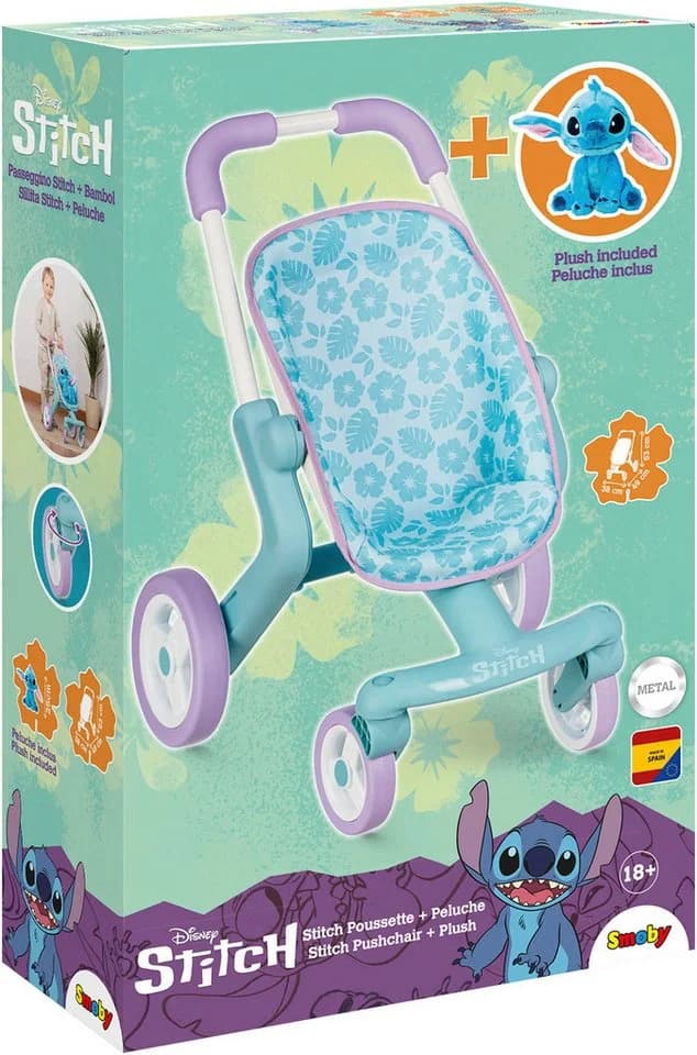 Smoby Puppenbuggy Stitch Blau mit 25cm Plüschfigur - Bild 4