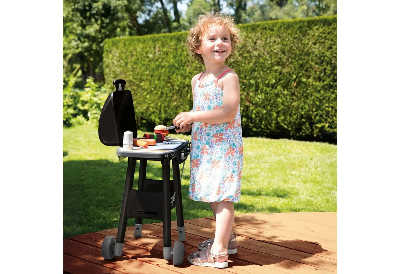 Smoby Kinder-Grill Barbecue Schwarz Grau mit 18 Zubehörteilen - Bild 4