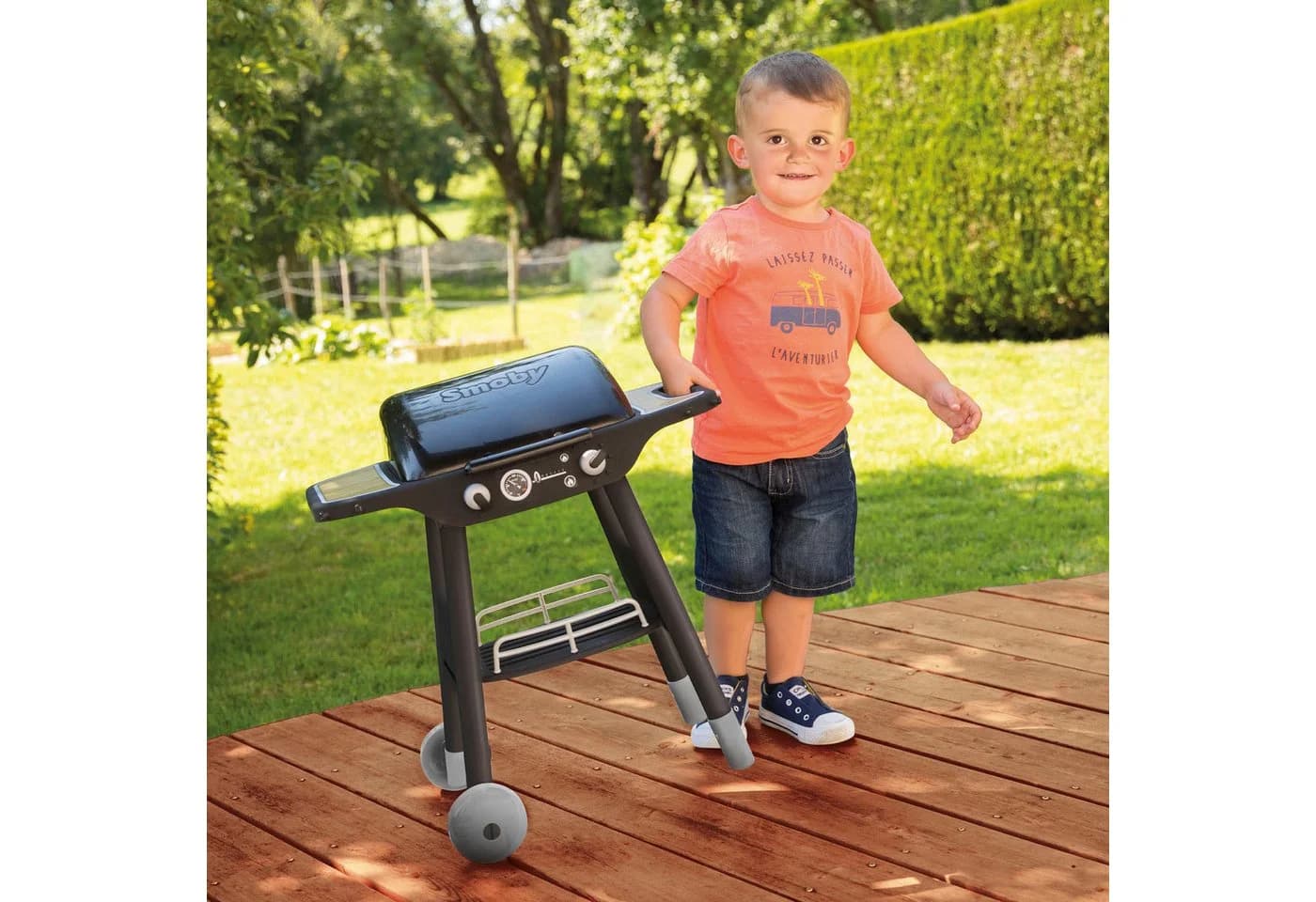 Smoby Kinder-Grill Barbecue Schwarz Grau mit 18 Zubehörteilen - Bild 5
