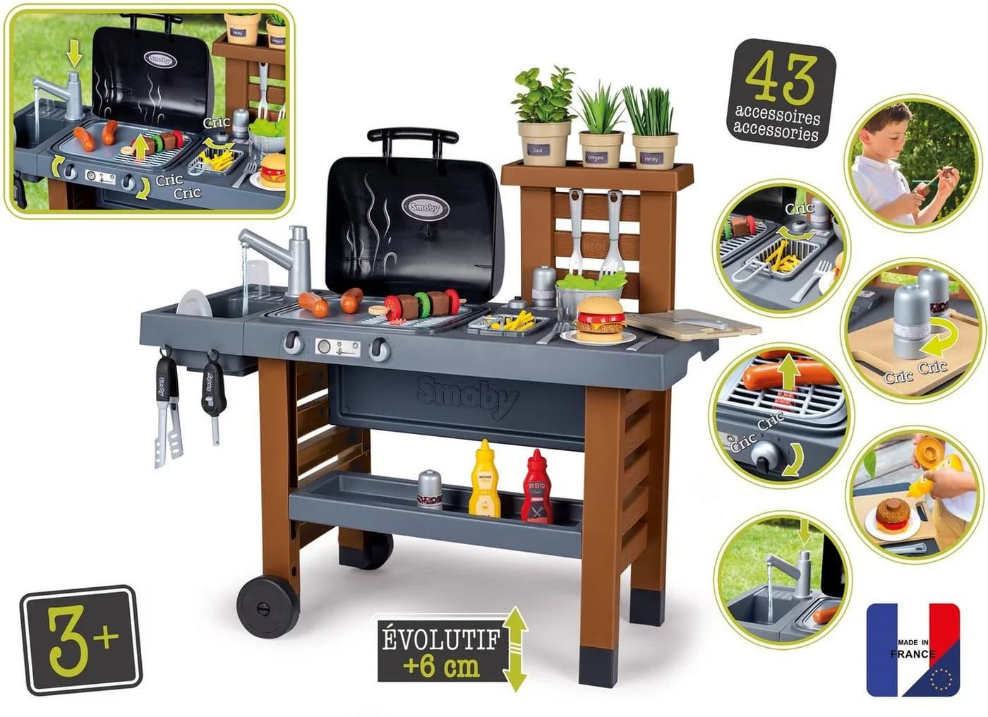 Smoby Outdoor Gartenküche Bunt mit Grill und Wasserpumpfunktion - Bild 4