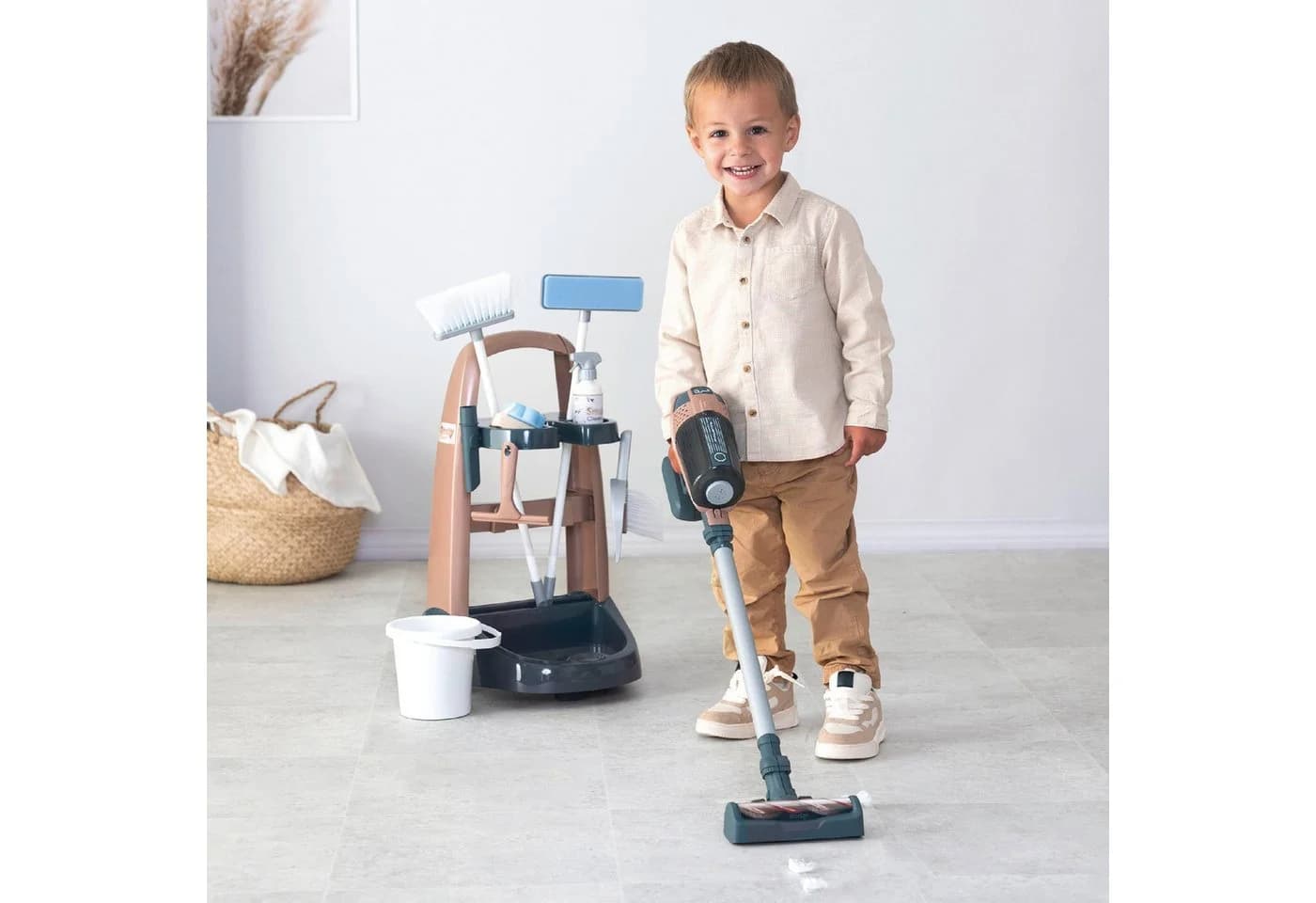 Smoby Kinder-Haushaltsset Spielwelt Haushalt Reinigungstrolley Rowenta - Bild 2