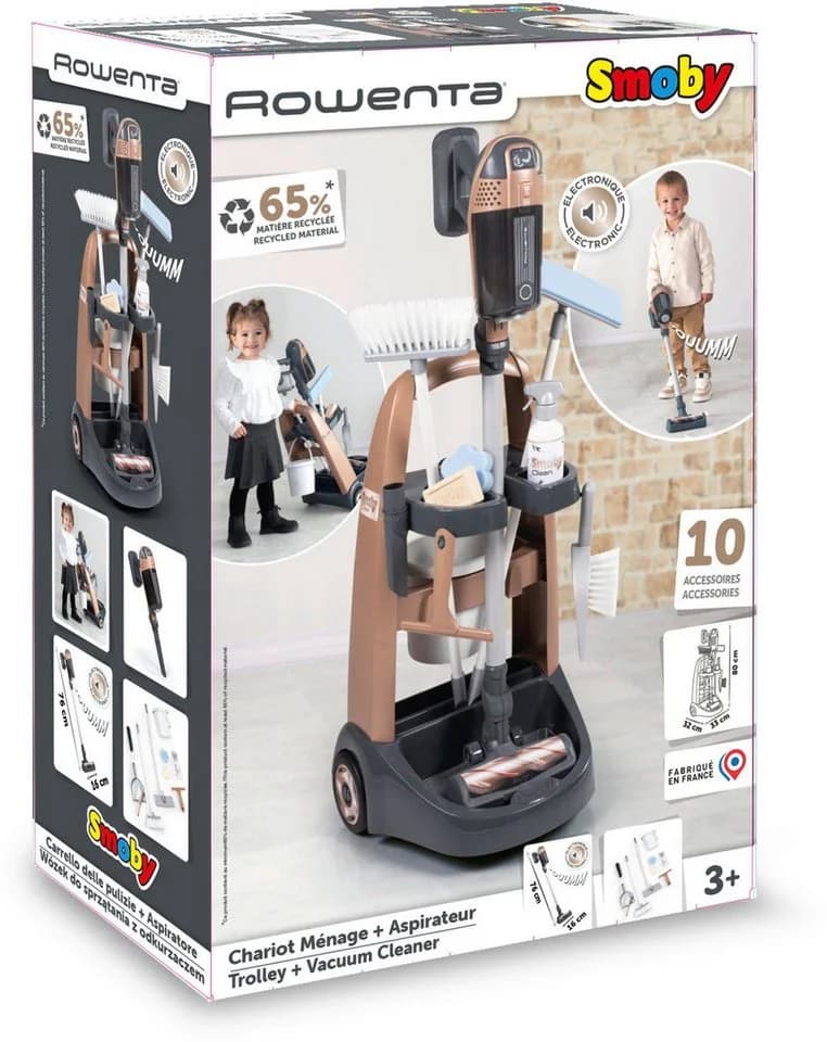 Smoby Kinder-Haushaltsset Spielwelt Haushalt Reinigungstrolley Rowenta - Bild 3