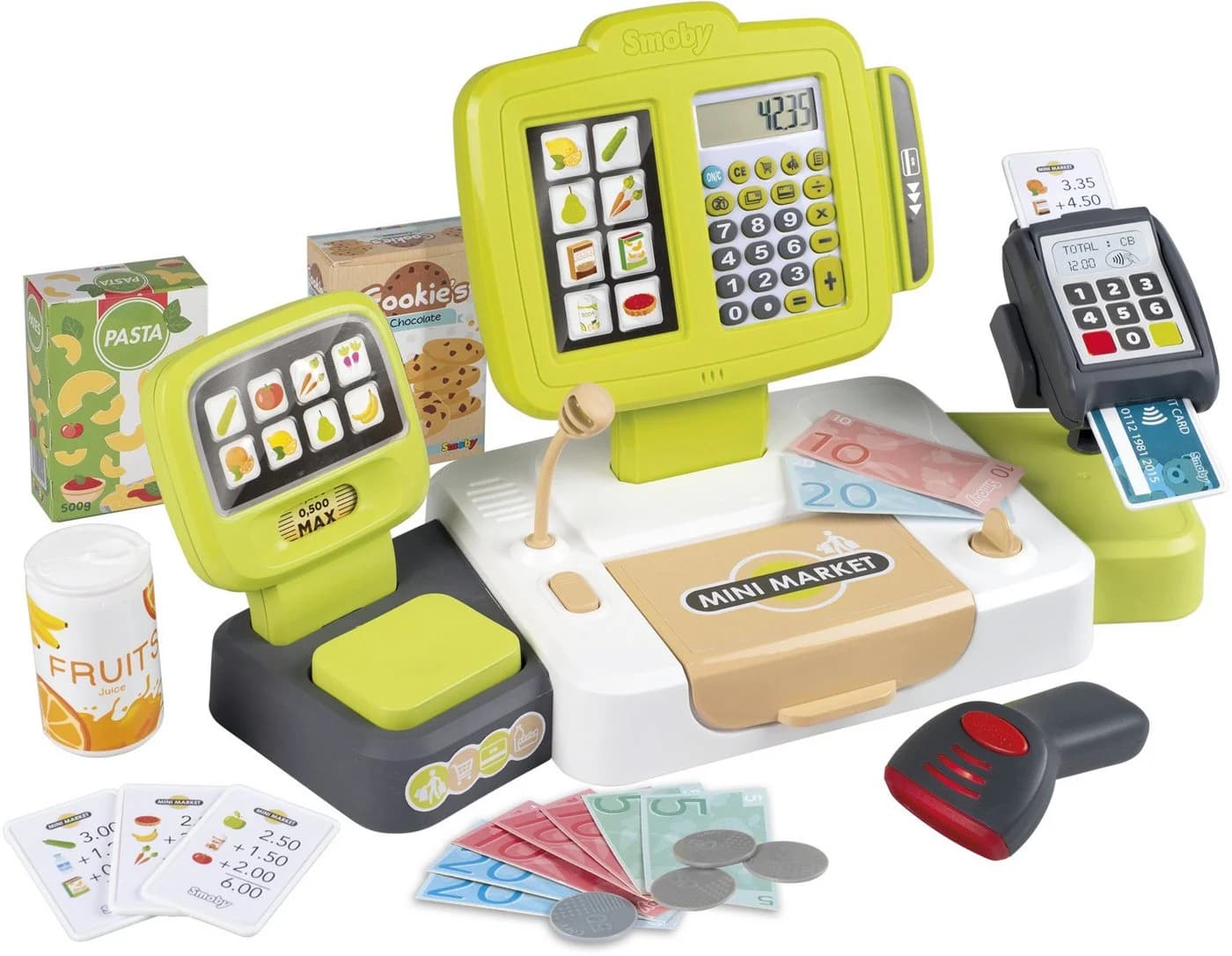 Smoby Elektronische Supermarktkasse XL mit Licht- und Soundeffekten, Grün - Bild 2