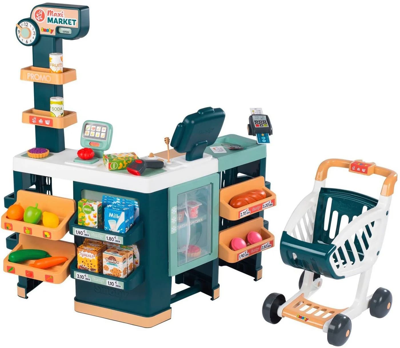 Smoby Supermarkt Maxi mit Einkaufswagen blau Sound Lichteffekte - Bild 2