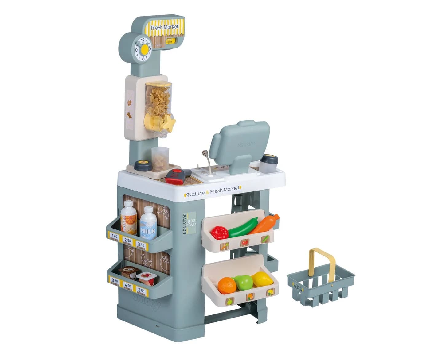 Smoby Kaufladen Supermarkt Natur & Fresh Market mit Kasse & Lebensmittelspender - Bild 2