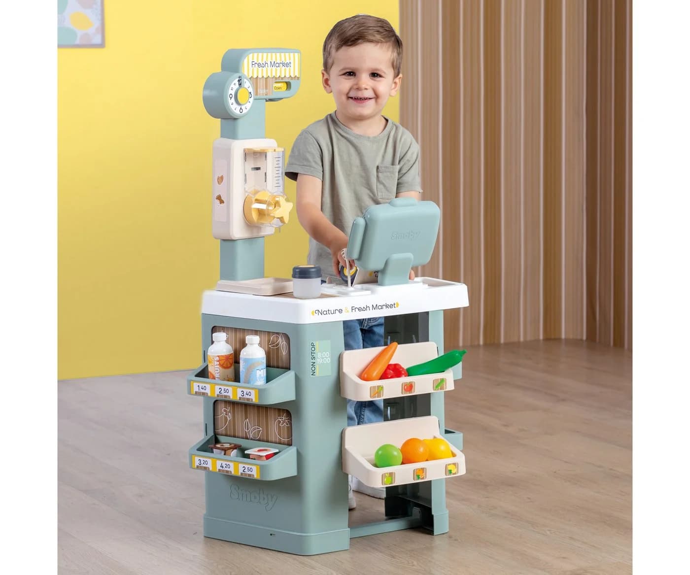 Smoby Kaufladen Supermarkt Natur & Fresh Market mit Kasse & Lebensmittelspender - Bild 4