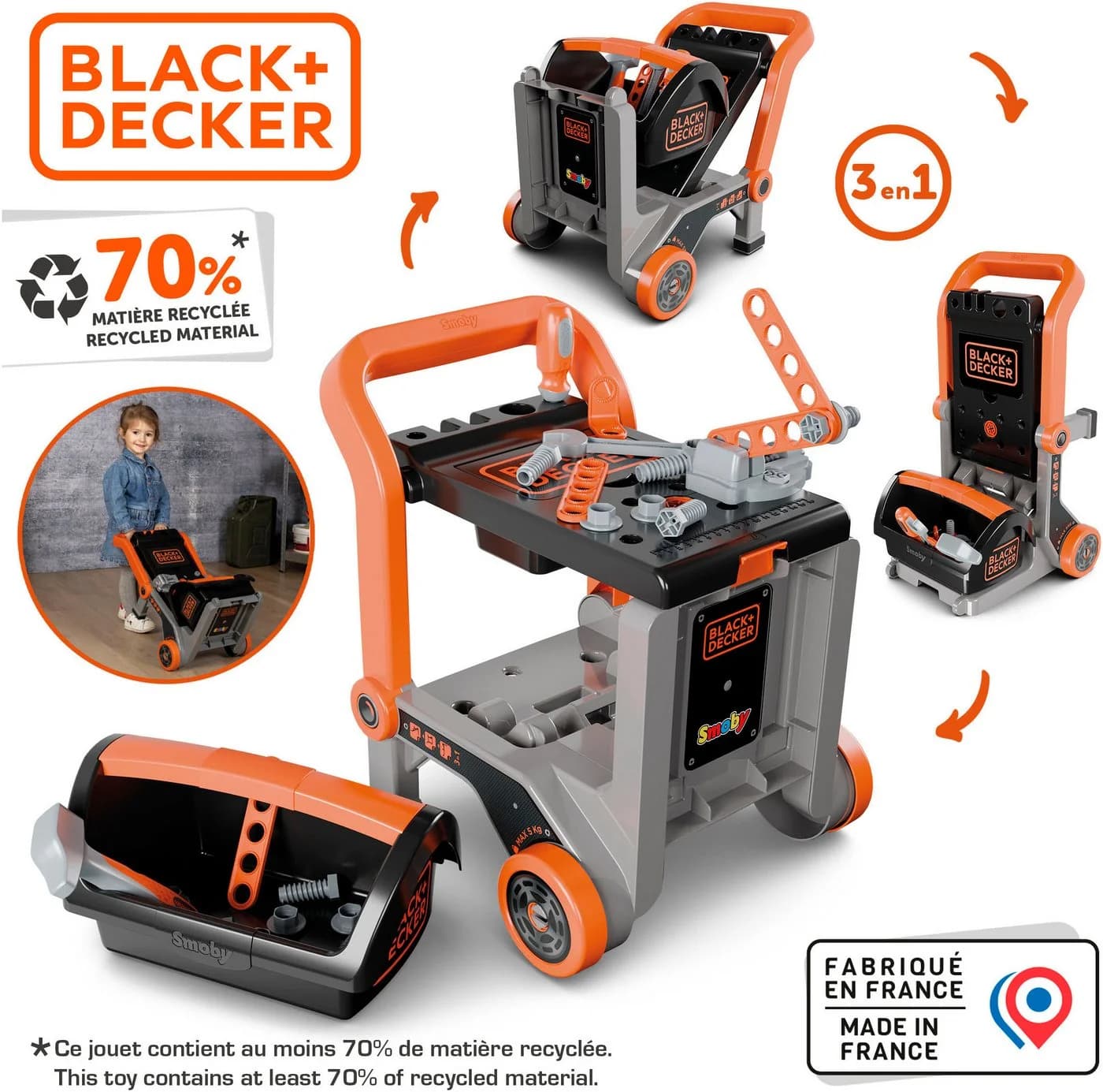 Smoby Spielwerkbank Black+Decker Bunt Rollenspielzeug