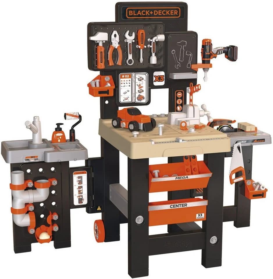 Smoby Black+Decker Mega Werkbank Center Schwarz/Orange Spielzeug - Bild 2