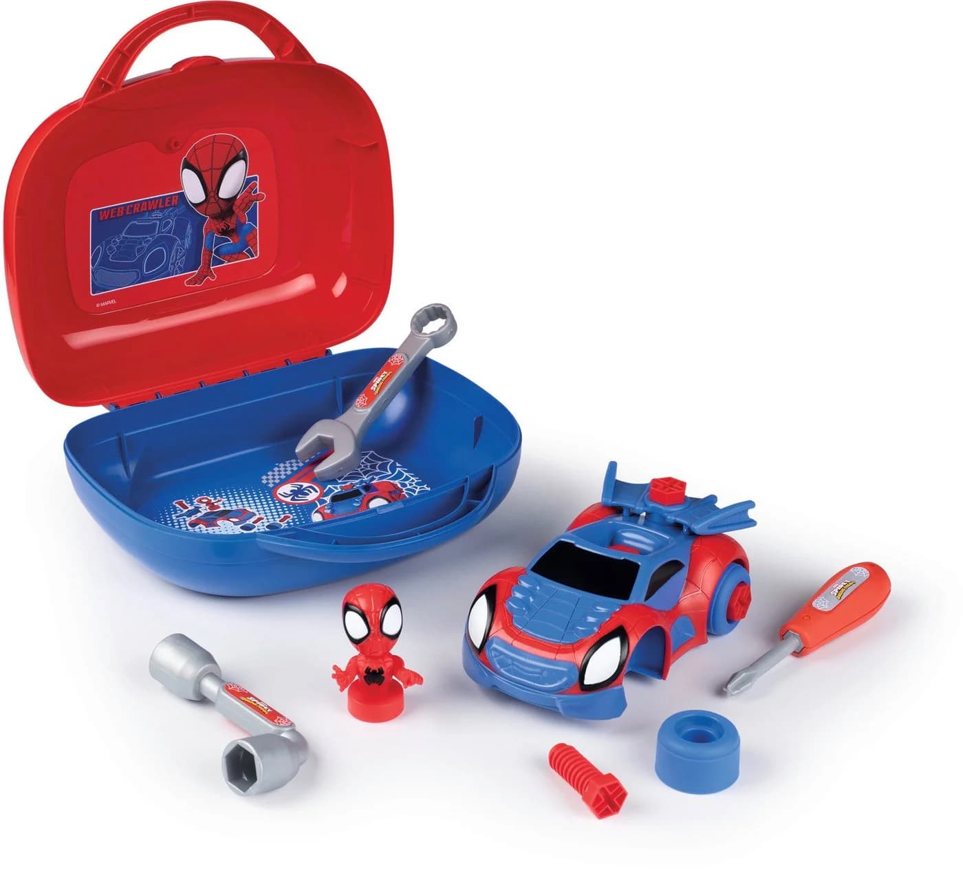 Smoby Spidey Werkzeugkoffer mit Autobausatz & Zubehör