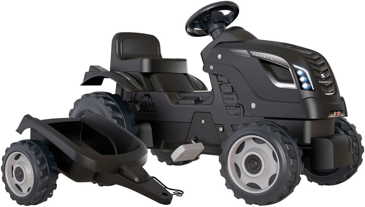 Smoby Trettraktor Farmer XL Schwarz mit Anhänger - Bild 2