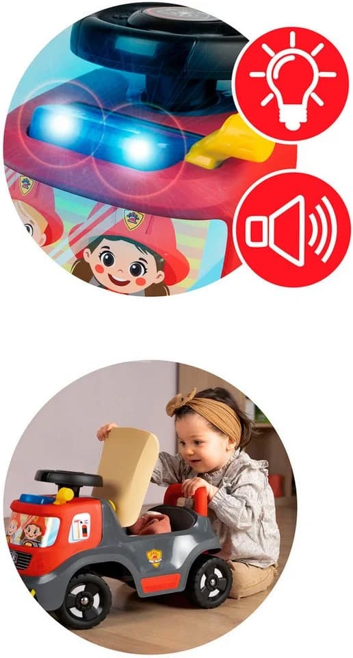 Smoby Rutscherauto Feuerwehr mit Licht, Sirene und Staufach - Bild 5