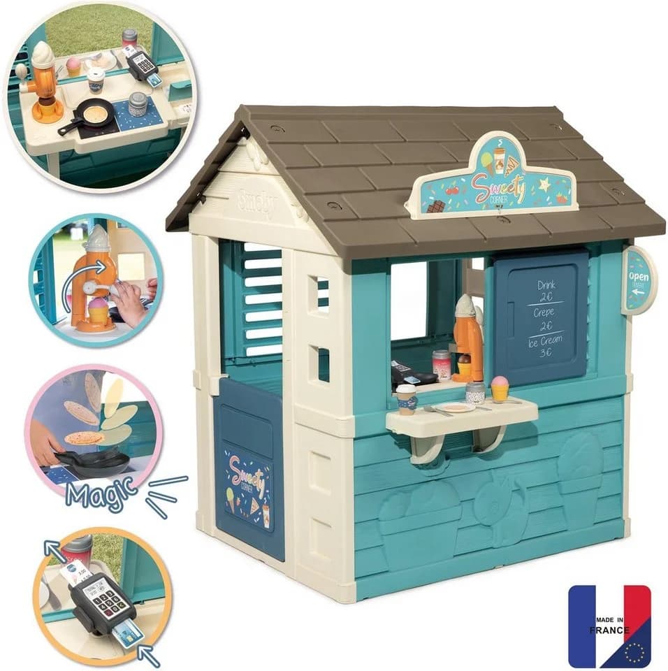 Smoby Spielhaus Sweety Corner Bunt mit Verkaufstheke und Zubehör