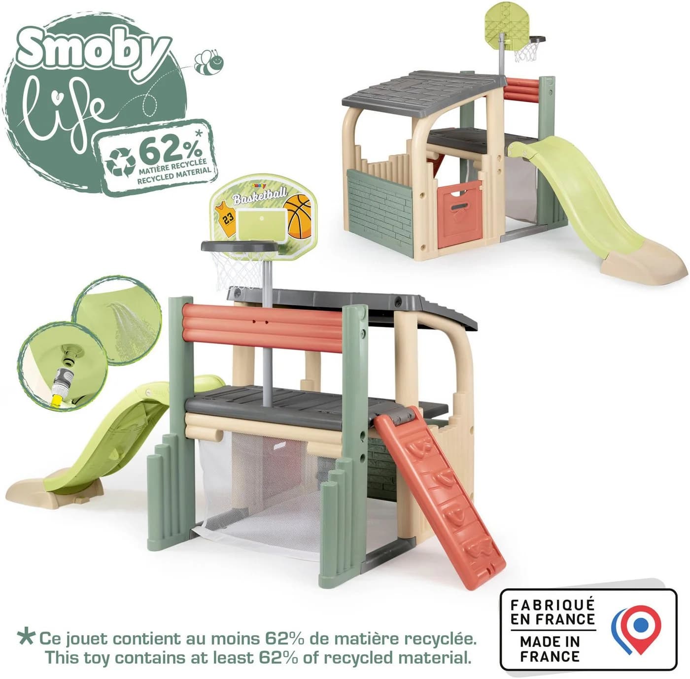 Smoby Klettergerüst Smoby Life Fun Center Rutsche mit Wasseranschluss