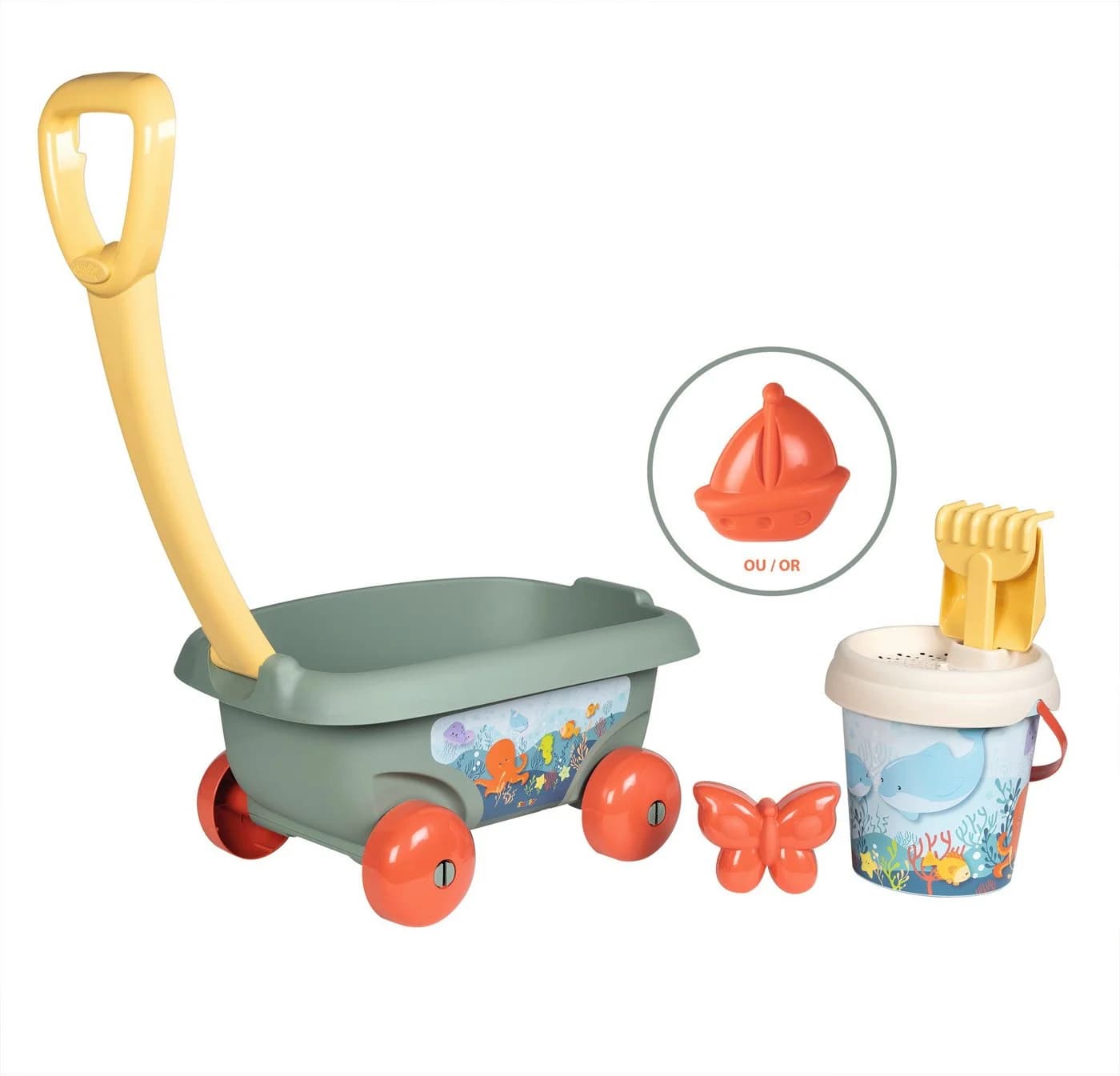 Smoby Sandform-Set Outdoor Eimergarnitur + Handwagen Meer Life Recycling