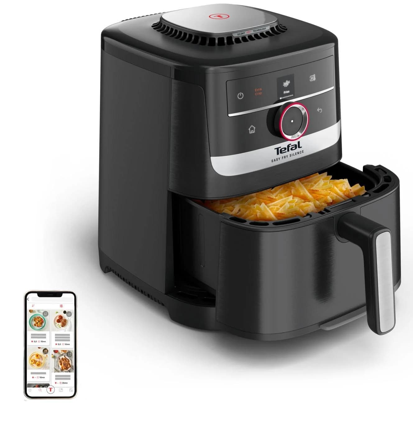 Heißluftfritteuse mit Smart-Assist System, Schwarz