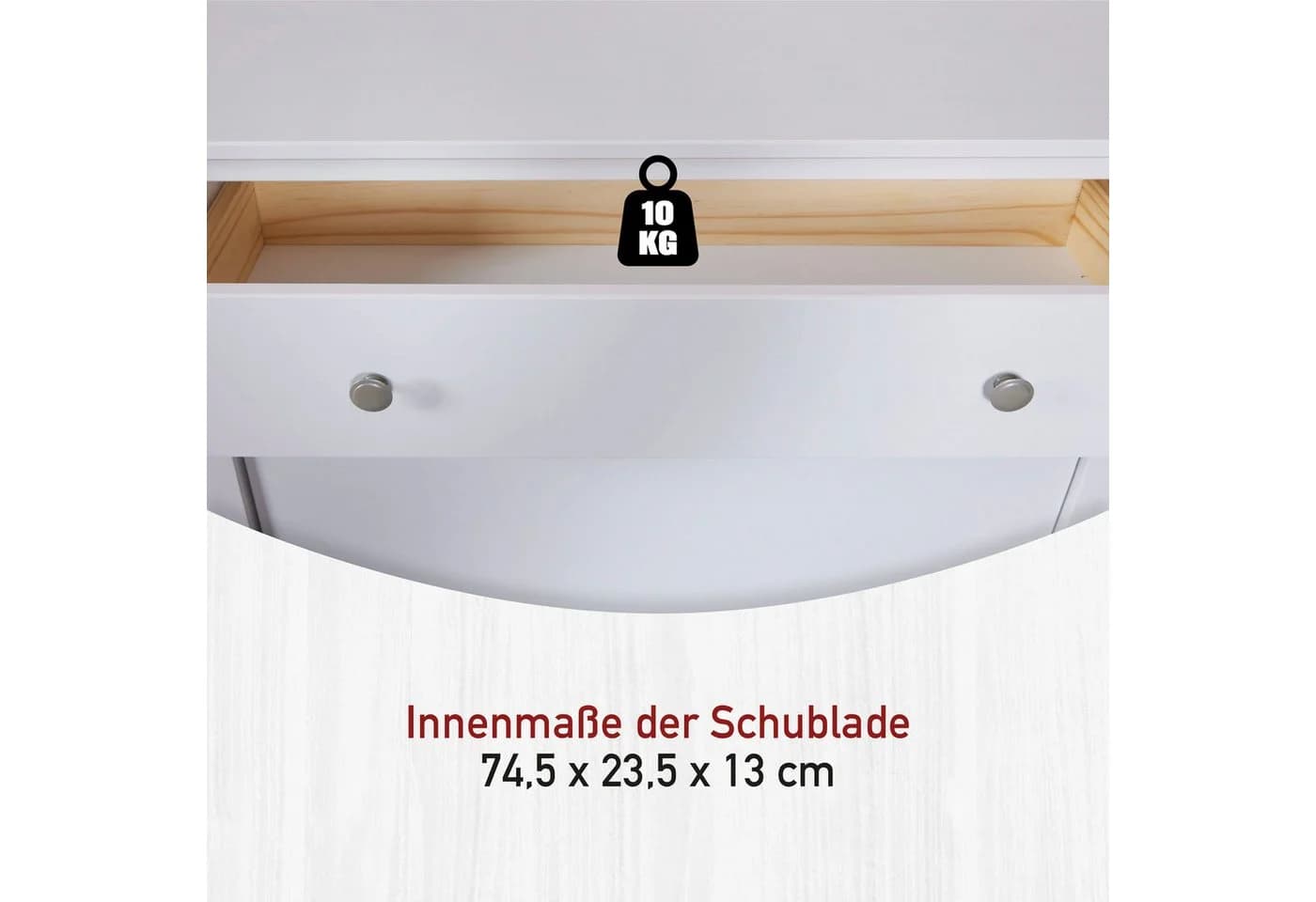 INTER LINK Schuhkommode Pinora Weiß Massivholz Skandi Look - Bild 5