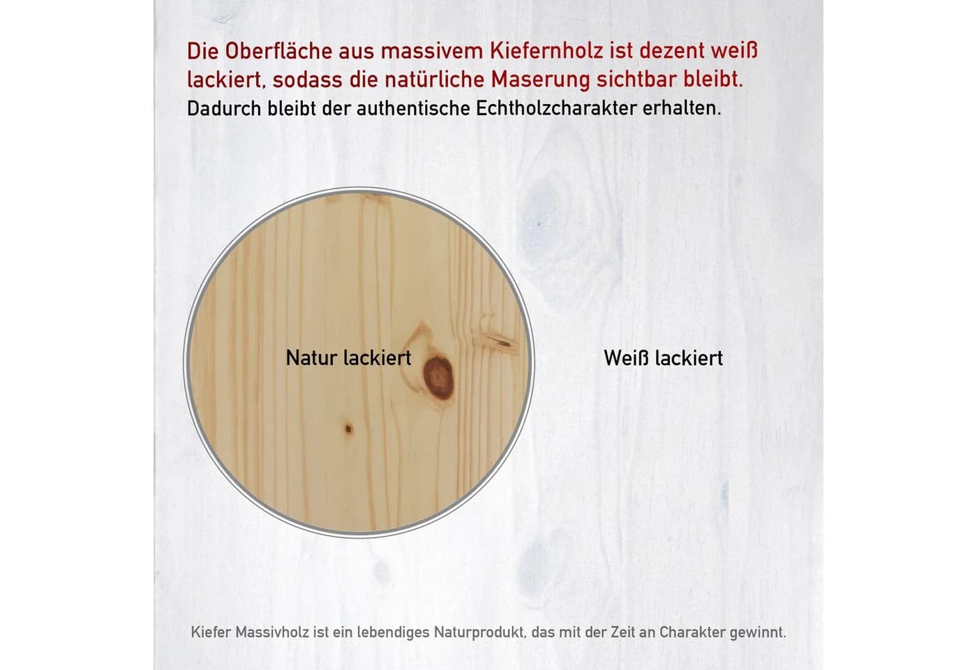 Inter Link Wickelaufsatz Pinora Weiß Massivholz Skandi Look - Bild 5