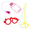 Ikonka Spielzeug-Arztkoffer 35-teilig mit Licht, Sound & Kostüm Rosa Bild 1