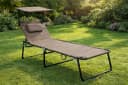 Linder Exclusiv Gartenliege XXL mit Sonnendach klappbar Bild 3