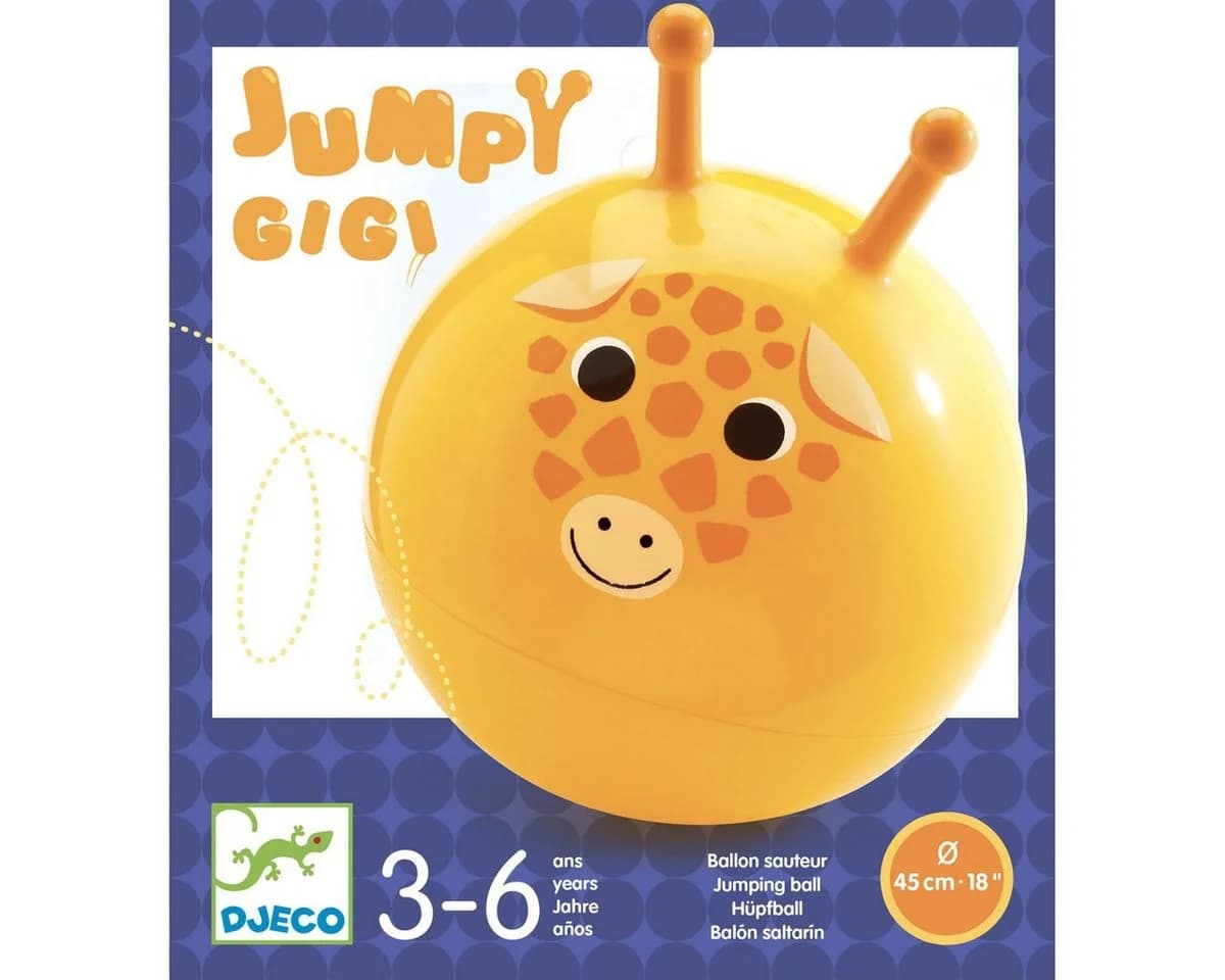 DJECO Hüpfball Ergonomischer Hüpfball für Kinder, rutschfest, Ø 40–45 cm, bis 60 kg