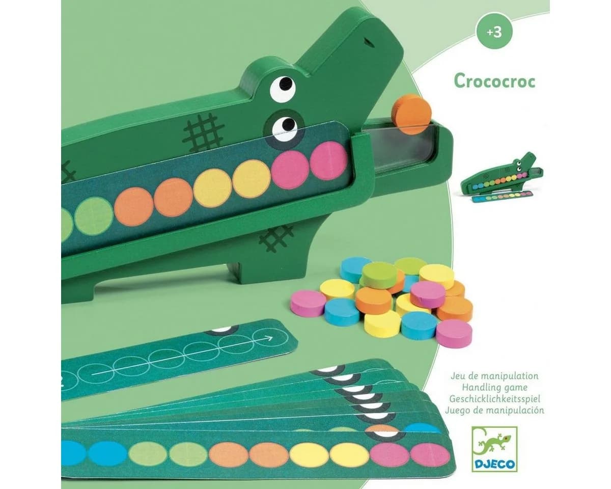 DJECO Lernspiel Crococroc Holzkrokodil Logikspiel Kinder ab 3 Jahre - Bild 2