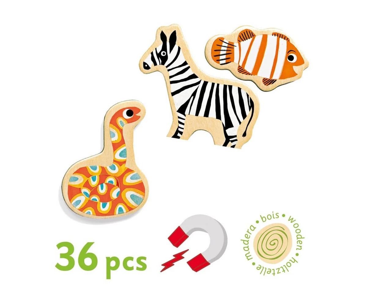 DJECO Magnimo Holz-Magnete 36 bunte Tierfiguren ab 2 Jahren - Bild 3