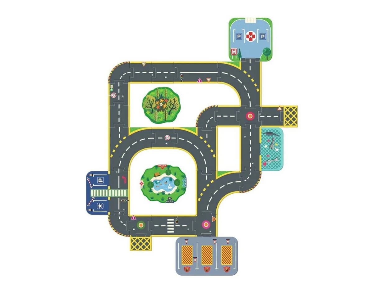 DJECO Bodenpuzzle Riesen Stadt Crazy Motors 27 Teile - Bild 4