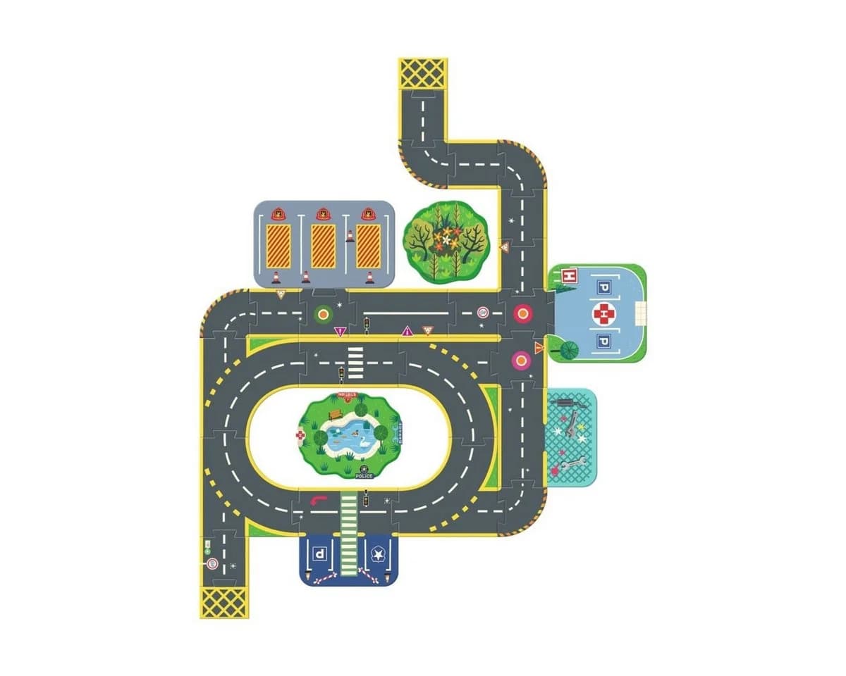 DJECO Bodenpuzzle Riesen Stadt Crazy Motors 27 Teile - Bild 5