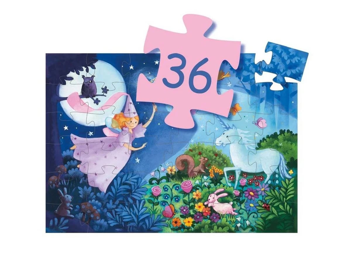 DJECO Puzzle Fee und Einhorn 36 Teile Zauberstab Märchen - Bild 4