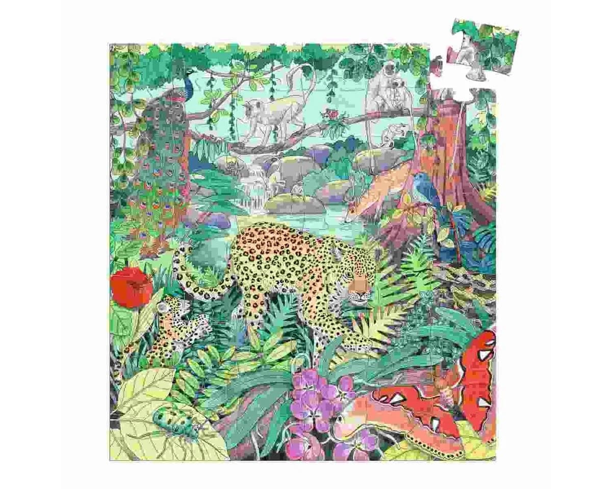 DJECO Puzzle Indischer Dschungel 54 Teile Bunt Kinderpuzzle