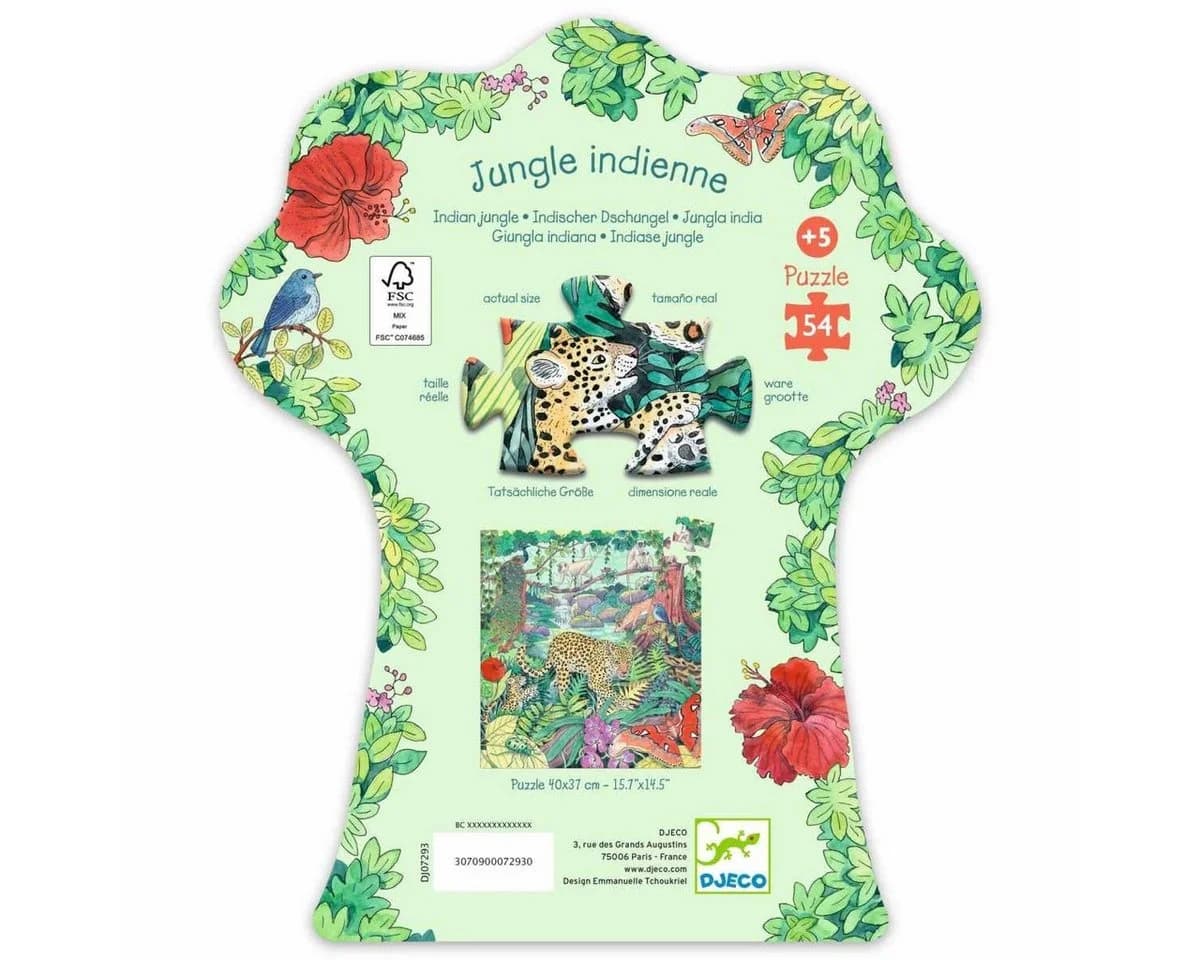 DJECO Puzzle Indischer Dschungel 54 Teile Bunt Kinderpuzzle - Bild 5