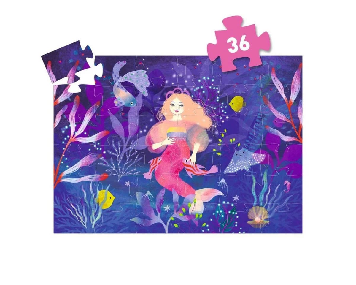 DJECO Puzzle Meerjungfrau Ella 36 Teile Bunt Kinderpuzzle - Bild 3
