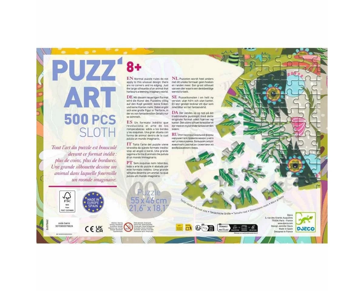 Djeco Puzz’Art Puzzle Faultier 500 Teile Silhouette ab 8 Jahren mit Poster - Bild 5