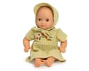 DJECO Puppenkleidung Frühlingskleid für Puppen 28–34 cm Häubchen zarte Gaze-Baumwolle Bild 1