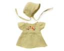 DJECO Puppenkleidung Frühlingskleid für Puppen 28–34 cm Häubchen zarte Gaze-Baumwolle Bild 2