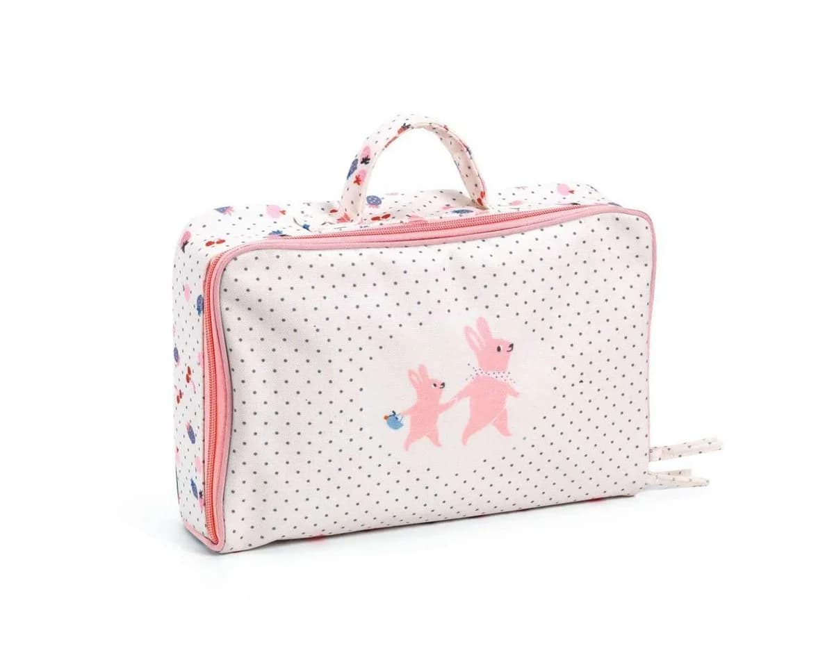 DJECO Babypuppe Pomea 32 cm Schlafaugen mit Koffer und Zubehör - Bild 3