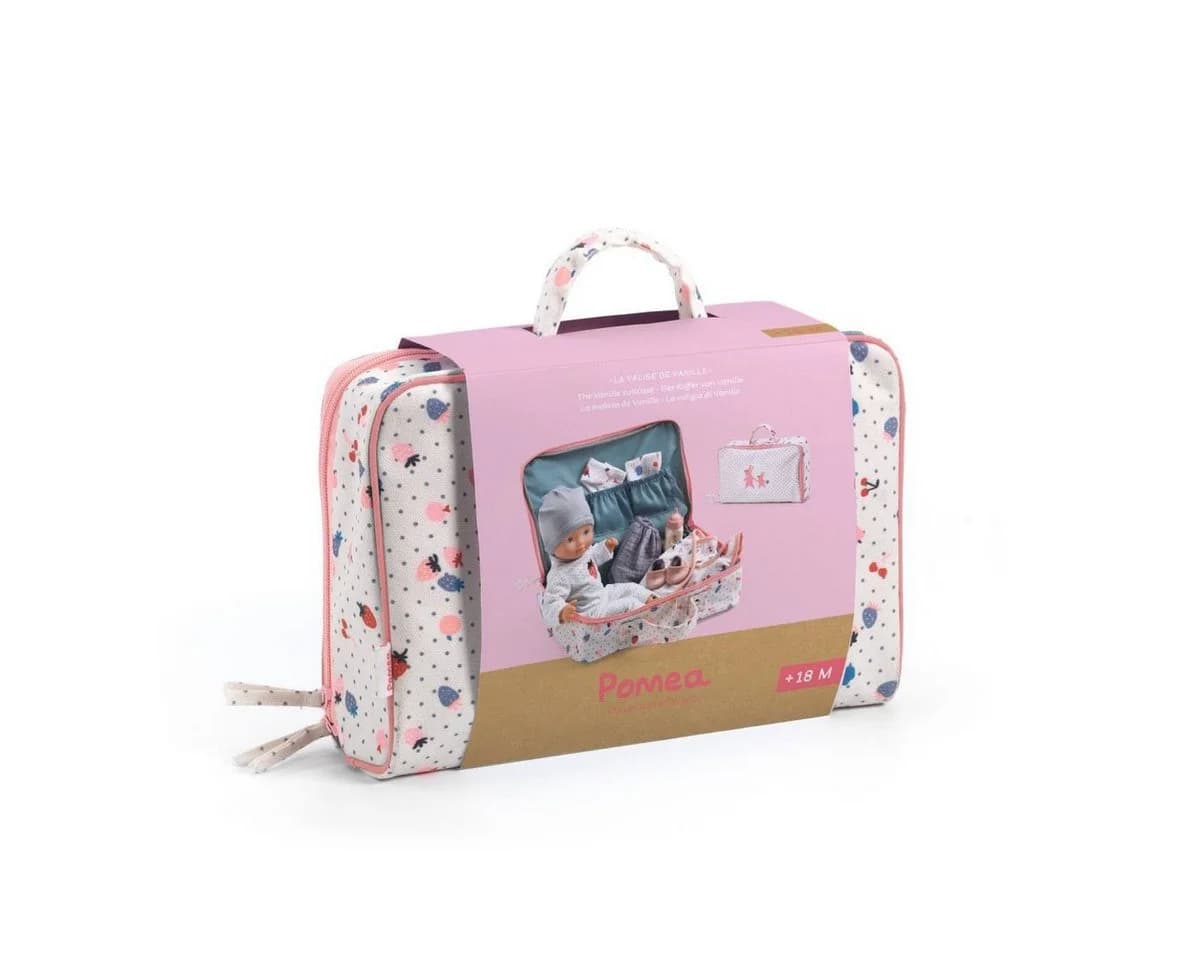 DJECO Babypuppe Pomea 32 cm Schlafaugen mit Koffer und Zubehör - Bild 4