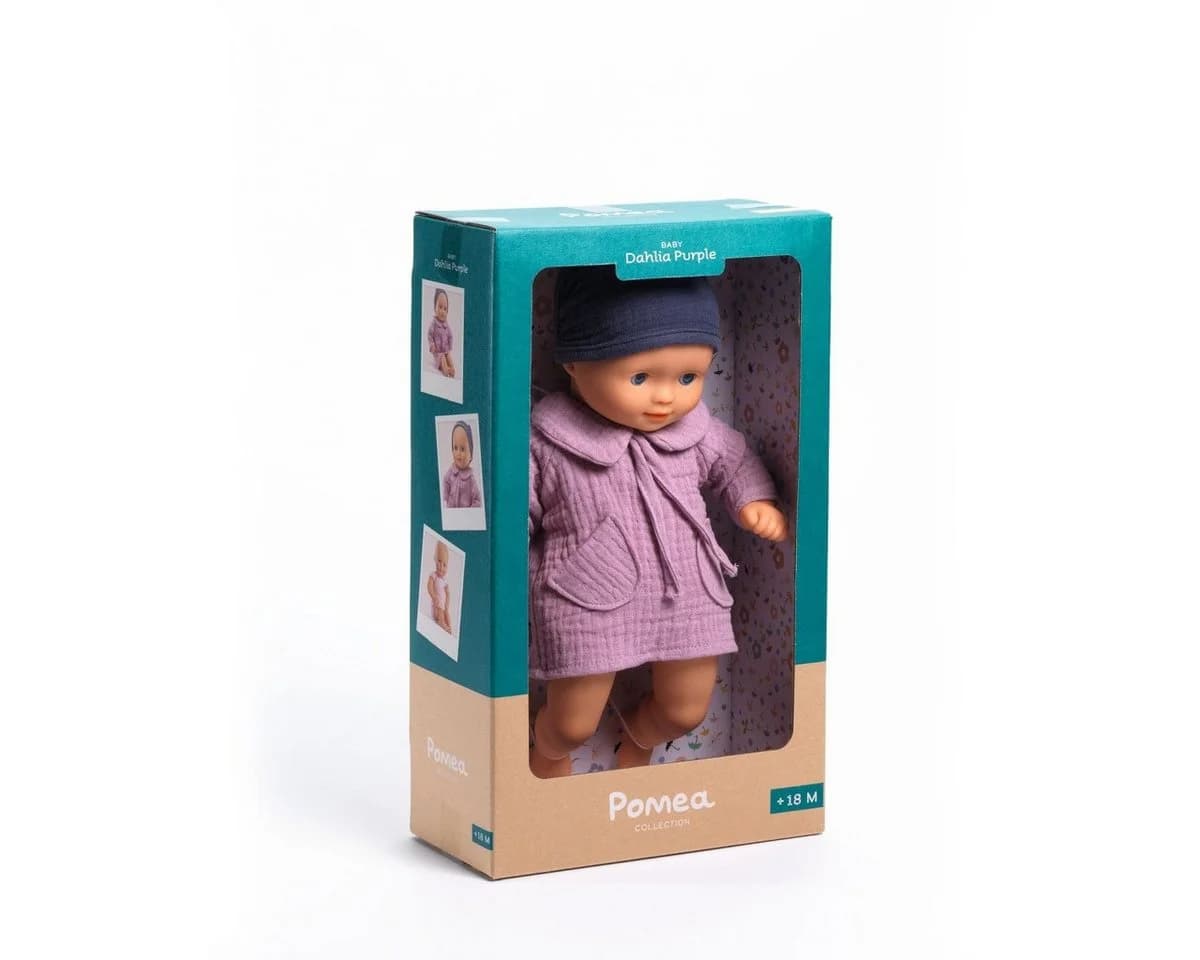DJECO Babypuppe POMEA Puppe Dalhia Purple Rosa Blau - Bild 2
