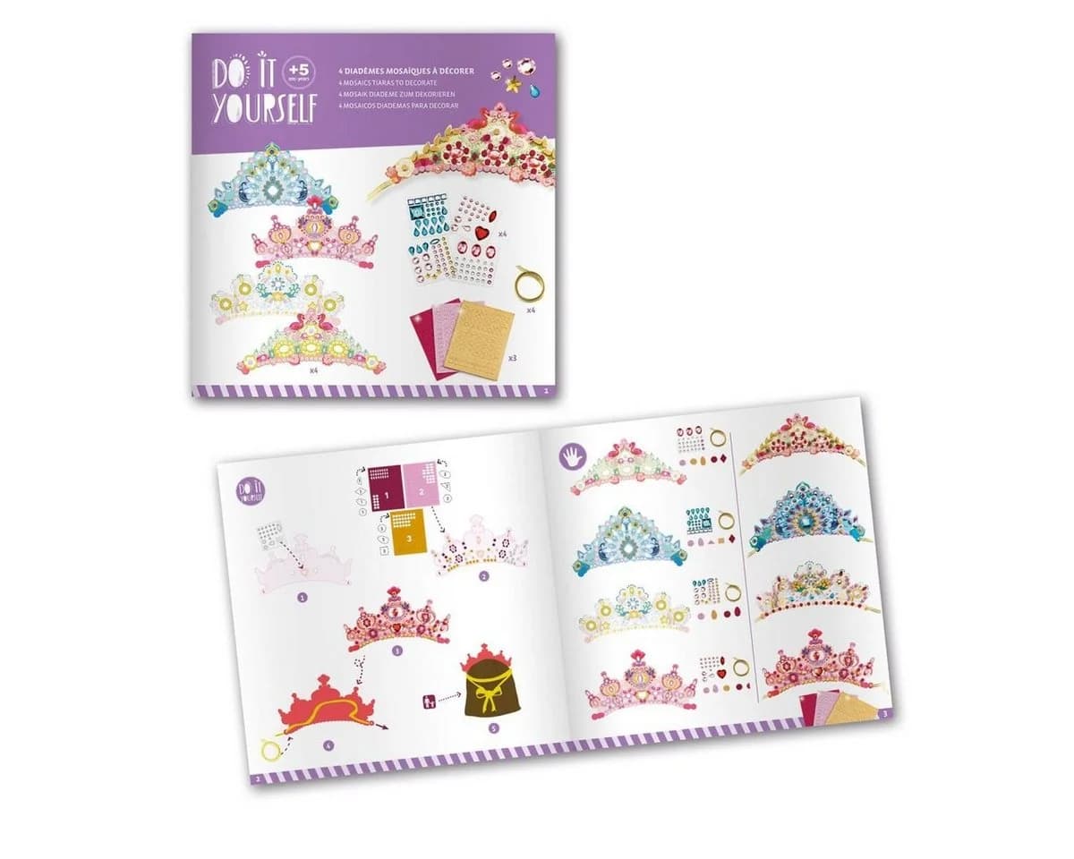 DJECO Kreativset DIY Mosaik-Diademe Prinzessin Bunt - Bild 5