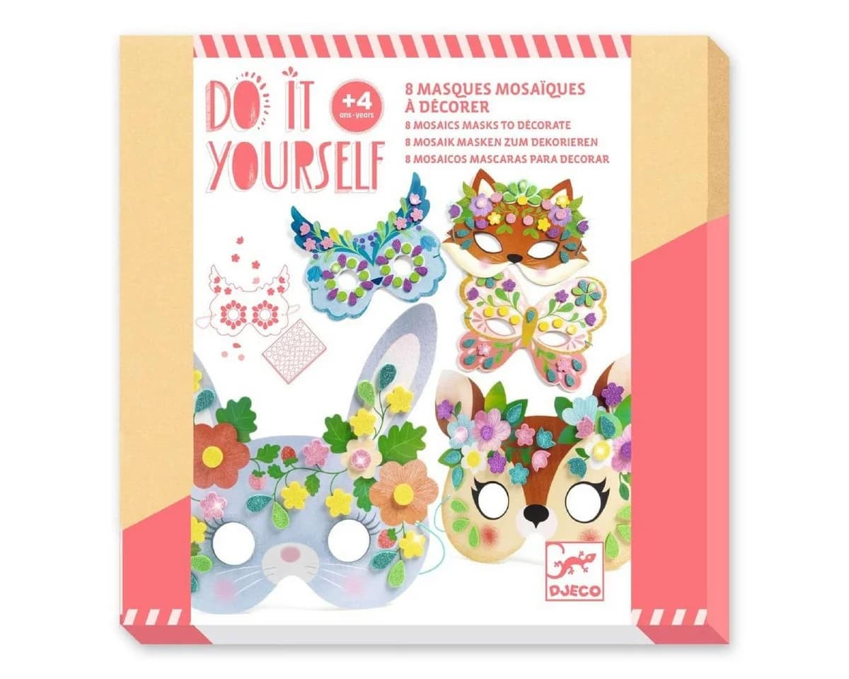 DJECO Bastelset 8 Tiermasken DIY Kreativset für Kinder - Bild 2