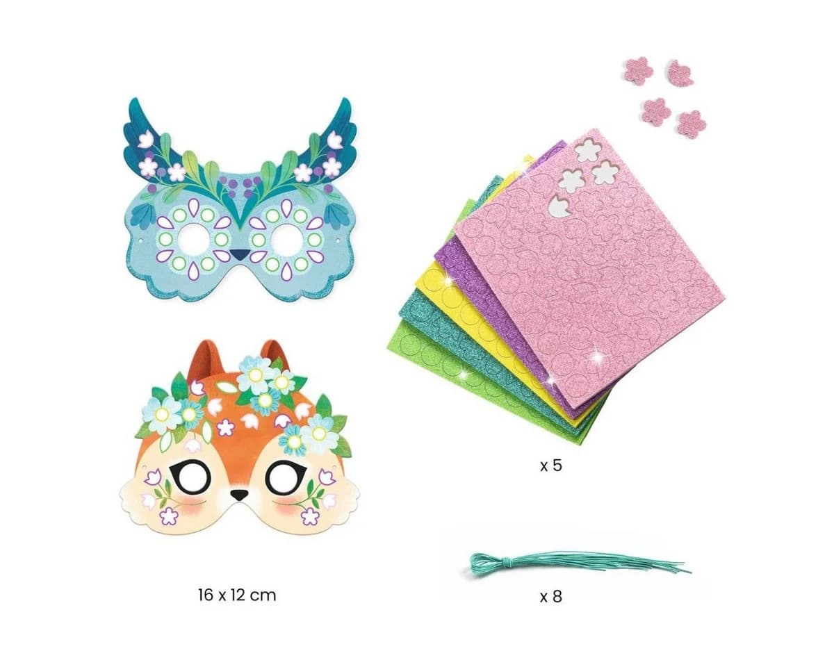 DJECO Bastelset 8 Tiermasken DIY Kreativset für Kinder - Bild 4