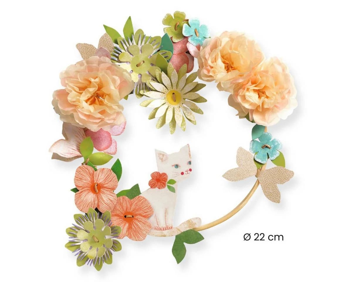 DJECO Kreativset DIY Blumenkranz Dalia Bastelset mit Seidenblumen - Bild 4