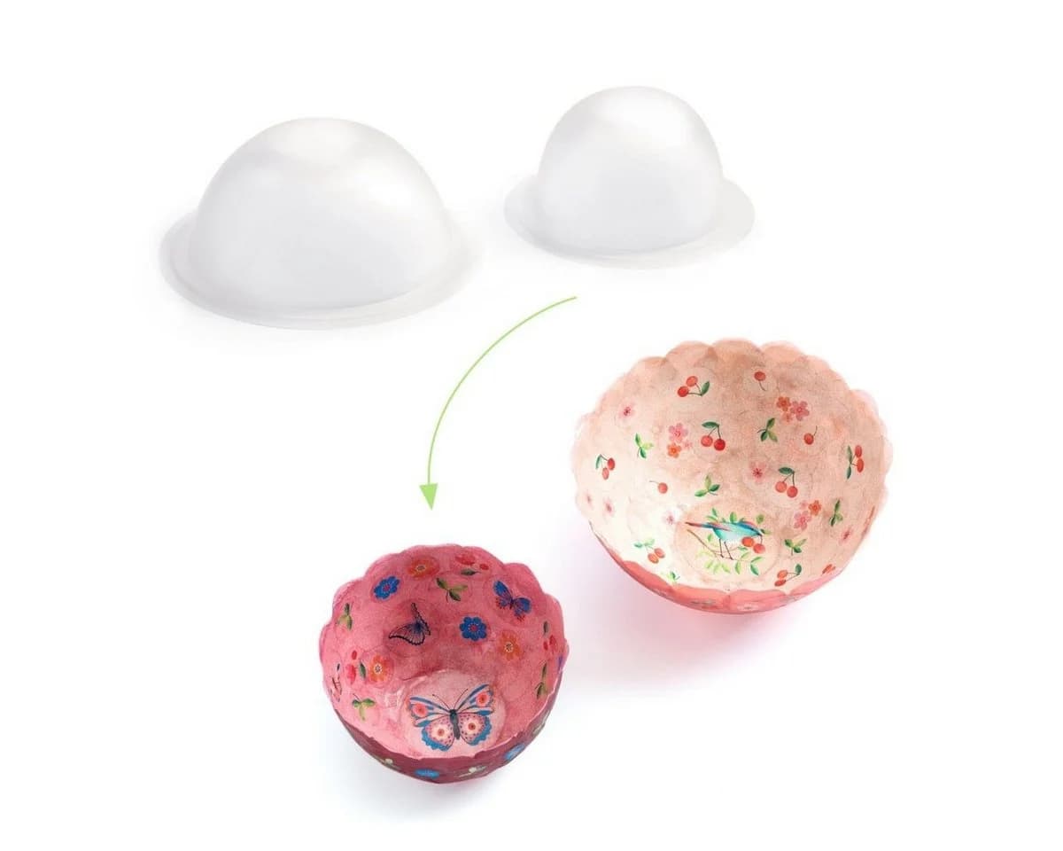 DJECO Kreativset DIY Schalen basteln für Kinder ab 7 Jahren Rosa