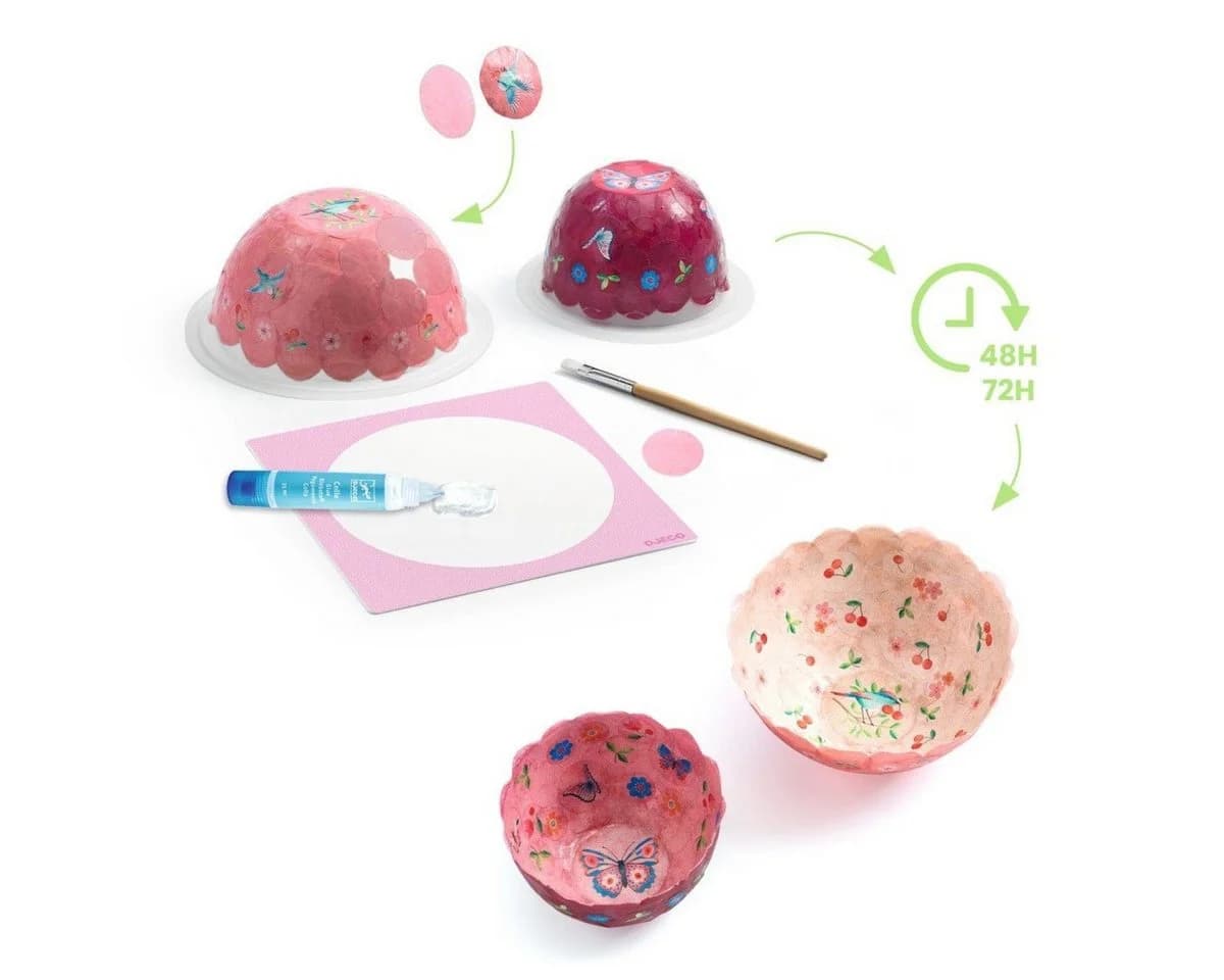 DJECO Kreativset DIY Schalen basteln für Kinder ab 7 Jahren Rosa - Bild 4