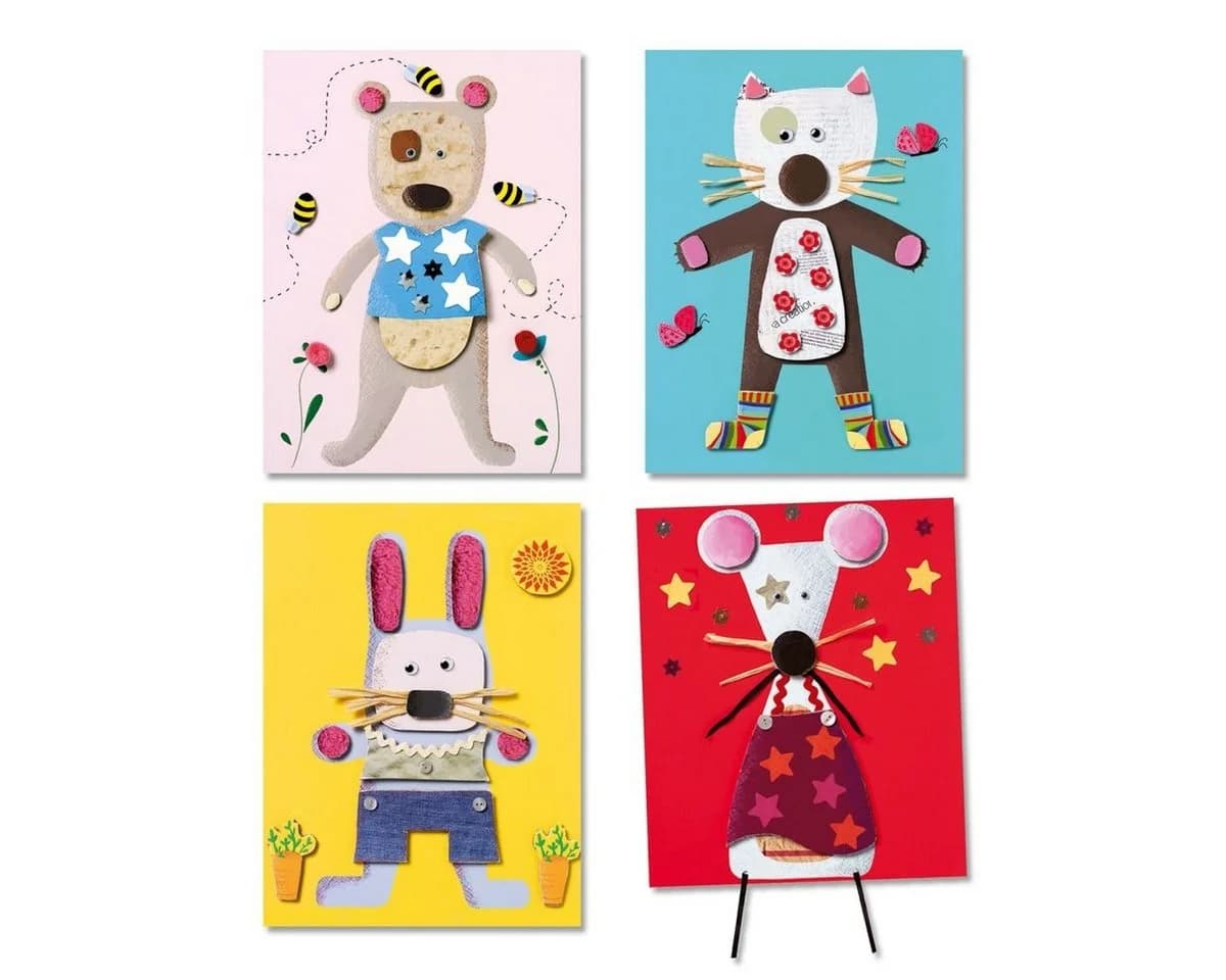 DJECO Kreativset Collage Bärchen & Freunde für Kinder ab 3 Jahren - Bild 4