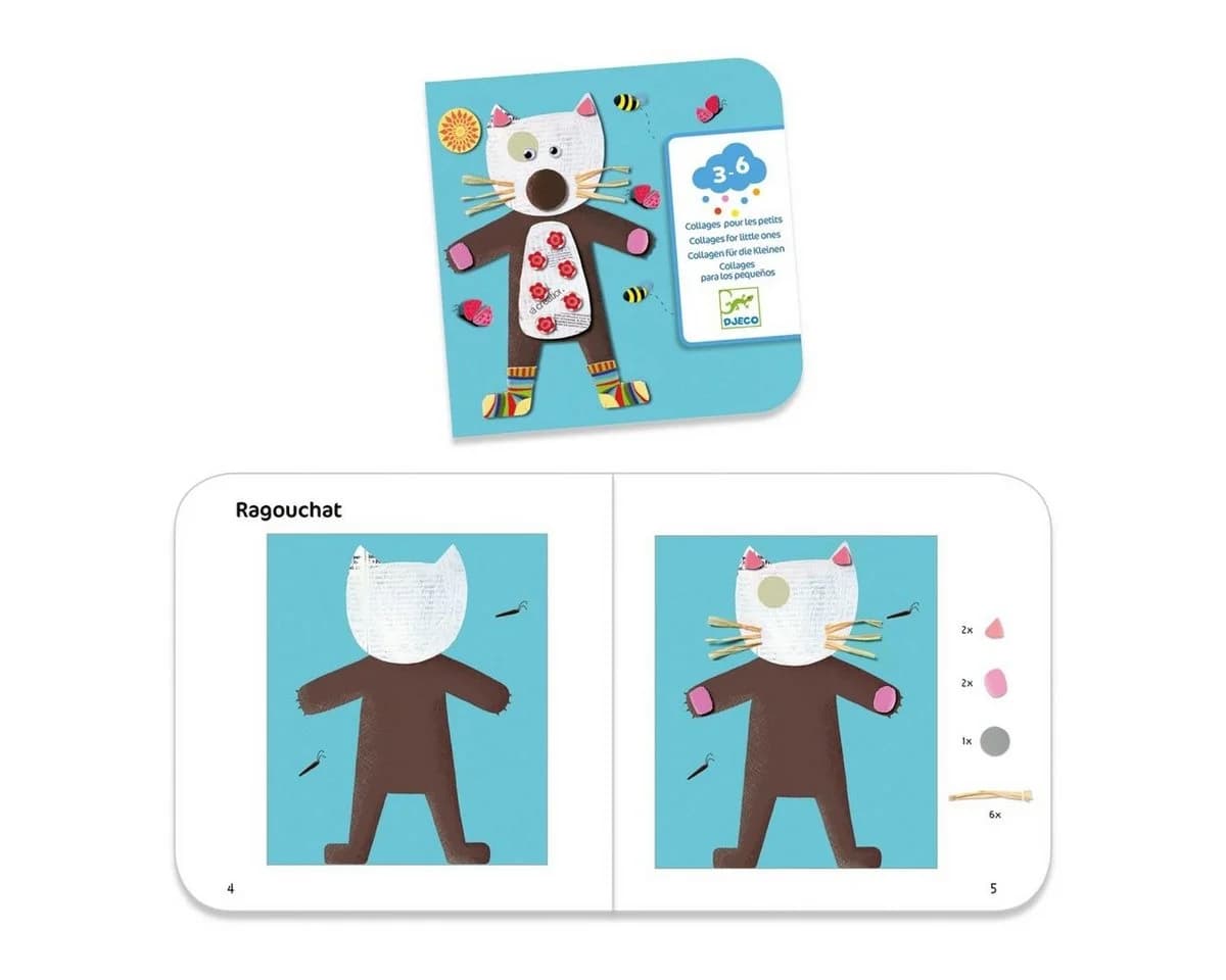 DJECO Kreativset Collage Bärchen & Freunde für Kinder ab 3 Jahren - Bild 5